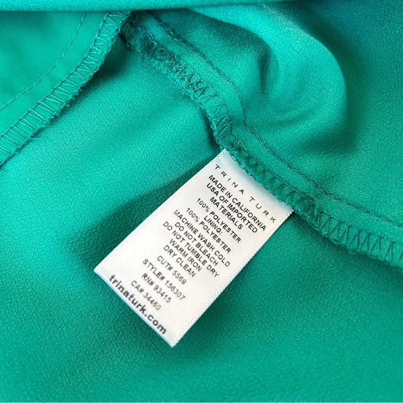 Trina Turk Wynn Crepe Sheath Dress Women Size 2 Jade Green 3/4 Sleeve NWOT Party - Picture 8 of 16